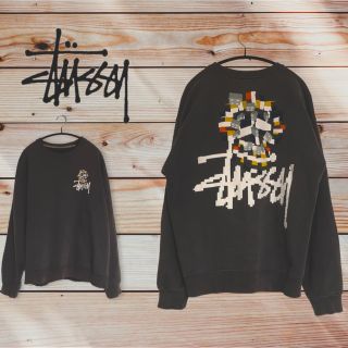 ステューシー(STUSSY)のSTUSSY U.S.A プリント スウェット トレーナー L(スウェット)