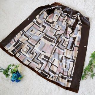 CLASSY クラッシィ ノーカラー ロングラムレザーコート シルバー金具付