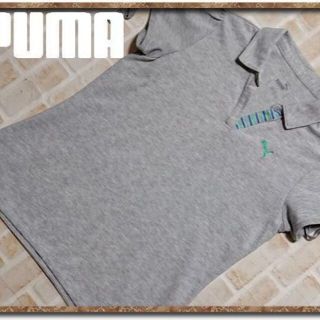 プーマ(PUMA)のプーマ　刺繍入り半袖ポロシャツ　グレー(ポロシャツ)