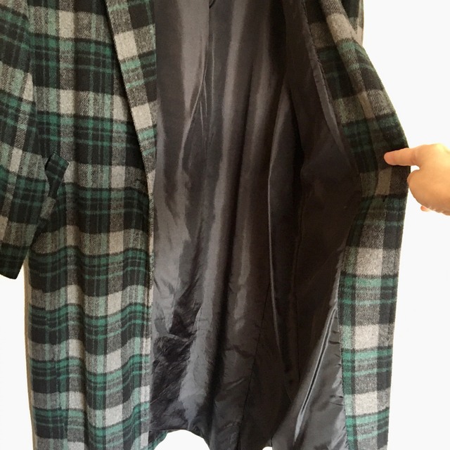 古着　レトロ　チェックコート　昭和 レディースのジャケット/アウター(チェスターコート)の商品写真