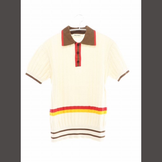 57cm袖丈Wales Bonner 22SS Sun Polo ニット ポロシャツ 半袖