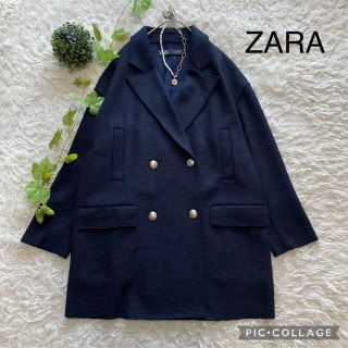 ザラ(ZARA)の★専用★ ZARA  ダブルブレストジャケット　ビッグシルエット　シルバーボタン(ニットコート)