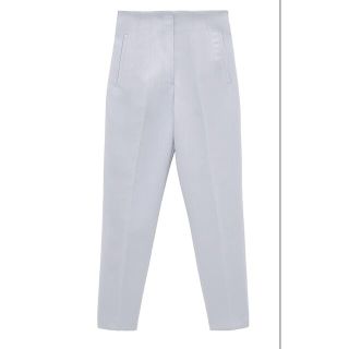 ザラ(ZARA)のZARA ハイウエストパンツ　スカイブルー　Sサイズ(クロップドパンツ)