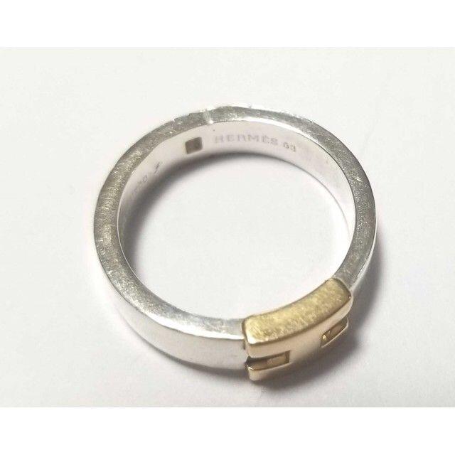 希少 エルメス サークルロゴ シグネットリング 925 ワインレッド