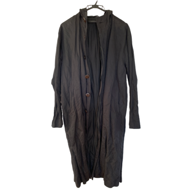 ATON(エイトン)のCale カル HOODED COAT フーデッドコート Lブラック シワ加工 メンズのジャケット/アウター(その他)の商品写真