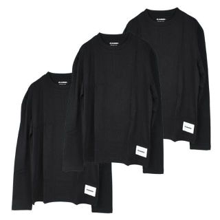 ジルサンダー(Jil Sander)のJIL SANDER+ ジルサンダー 3PACK 長袖Tシャツ 3枚セット  イタリア正規品 J47GC0002 J45048 001 新品 ブラック(Tシャツ/カットソー(七分/長袖))