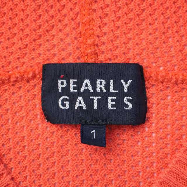 PEARLY GATES(パーリーゲイツ)のパーリーゲイツ ニット パーカー ゴルフウェア 1 M オレンジ 白 レディースのトップス(ニット/セーター)の商品写真