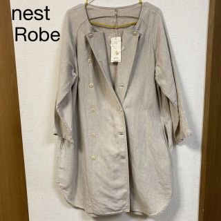 ネストローブ(nest Robe)のnest Robeネストローブ リネンダブルブレストノーカラーコート(その他)