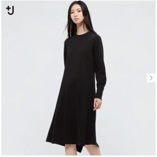 ユニクロ(UNIQLO)のUNIQLO＊＋J＊エクストラファインメリノブレンドロングワンピース(ひざ丈ワンピース)