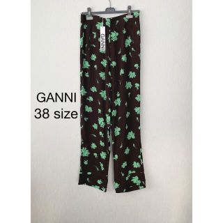 アダムエロぺ(Adam et Rope')の【新品】GANNI ガニー 花柄 フラワー ワイドパンツ 38(カジュアルパンツ)