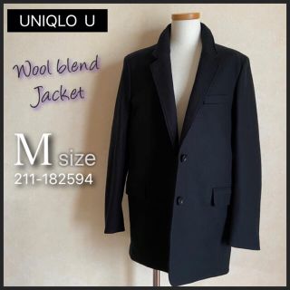 ユニクロ(UNIQLO)のユニクロ U  WOMEN ウールブレンド ジャケットハーフチェスター M(チェスターコート)