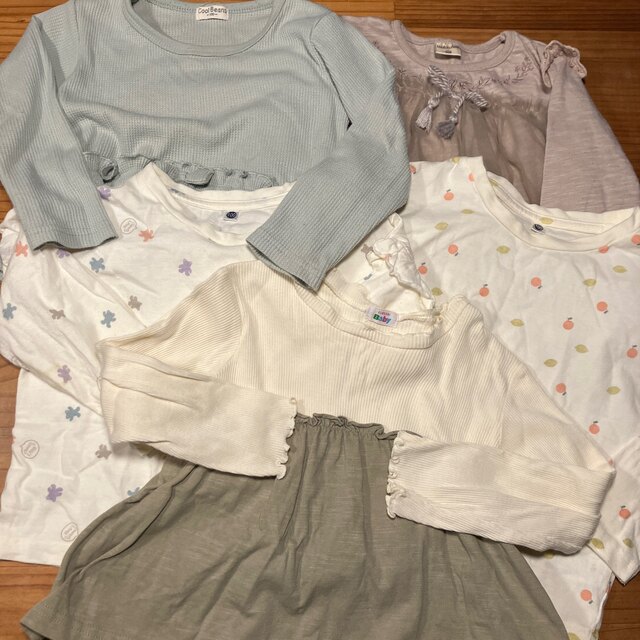 しまむら(シマムラ)のトップス　100  ５点セット キッズ/ベビー/マタニティのキッズ服女の子用(90cm~)(Tシャツ/カットソー)の商品写真