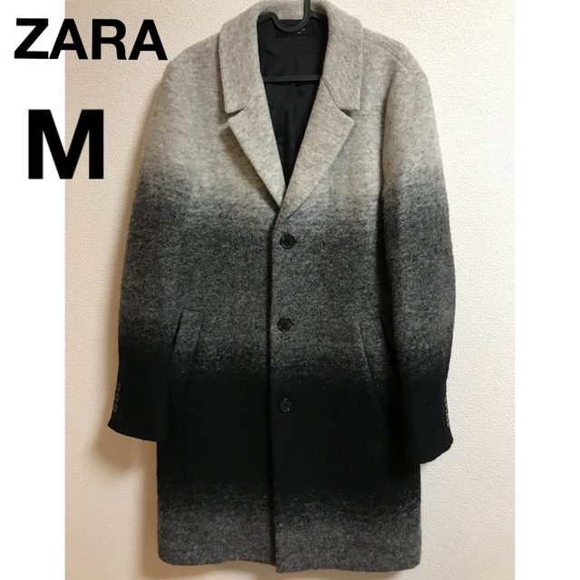 ZARA(ザラ)のZARA グラデーションチェスターコート ロングコート メンズのジャケット/アウター(チェスターコート)の商品写真