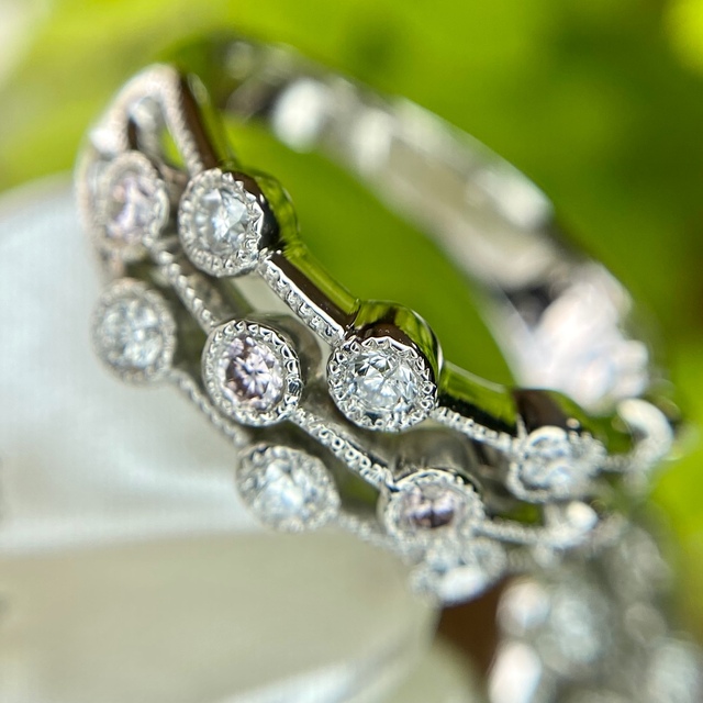 『専用です』天然無処理ピンク×カラーレスダイヤモンド計0.47ct GRJソ レディースのアクセサリー(リング(指輪))の商品写真