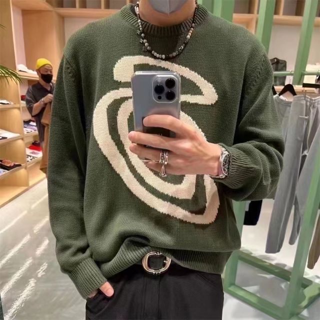 STUSSY CURLY S SWEATER ニット セーターL 代引き人気 49.0%割引