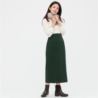 ユニクロ(UNIQLO)のUNIQLO＊ストレッチダブルフェイスナロースカート(ロングスカート)