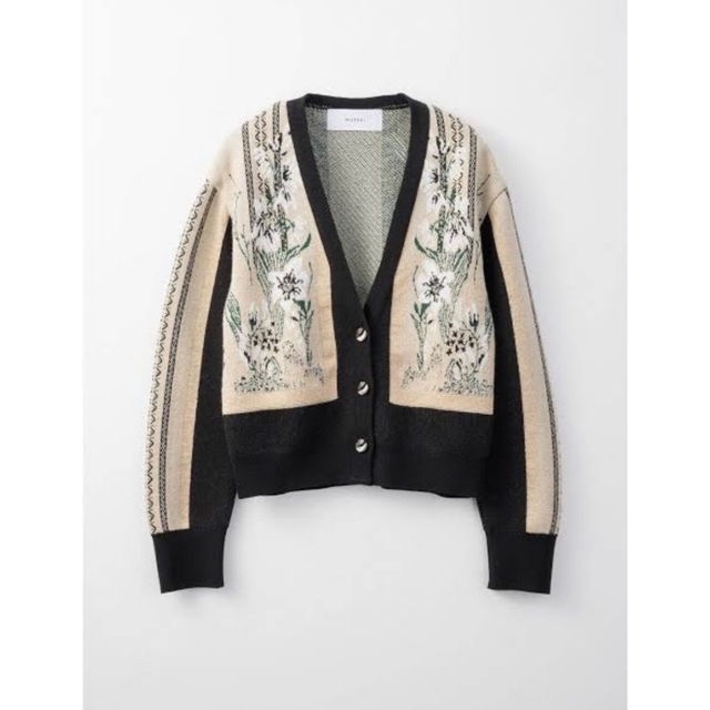 MURRAL/Framed flower knit short cardigan