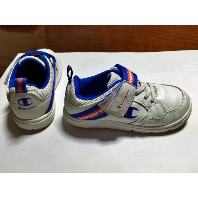 Champion(チャンピオン)の151）キッズ靴Champion中古19cm白×青 キッズ/ベビー/マタニティのキッズ靴/シューズ(15cm~)(スニーカー)の商品写真