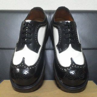 Dr.Martens - Dr.Martens 英国製 ウイングチップ UK7 スチールトゥ 厚底 黒白