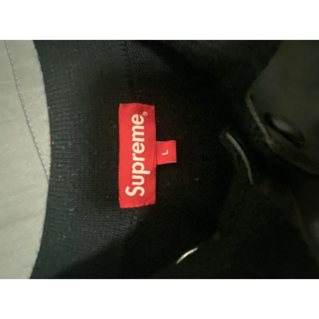 supreme Leather Front Polo Sweater 17AW