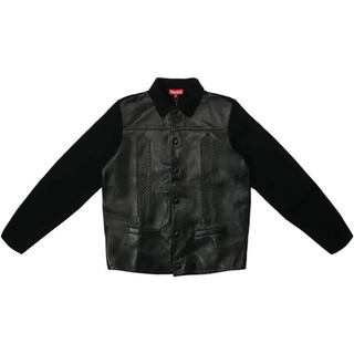 シュプリーム(Supreme)のsupreme Leather Front Polo Sweater 17AW(ニット/セーター)