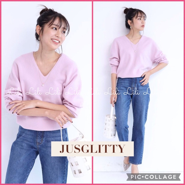 JUSGLITTY(ジャスグリッティー)のJUSGLITTY ウールカシミヤホールガーメントプルオーバ　ジャスグリッティー レディースのトップス(ニット/セーター)の商品写真