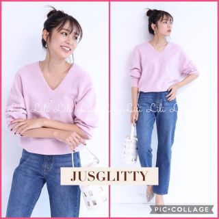 ジャスグリッティー(JUSGLITTY)のJUSGLITTY ウールカシミヤホールガーメントプルオーバ　ジャスグリッティー(ニット/セーター)