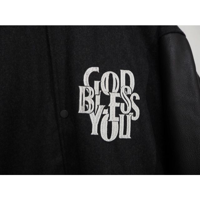 新品21AW GOD BLESS YOUスタジャン ブルゾン灰黒L1020M▲