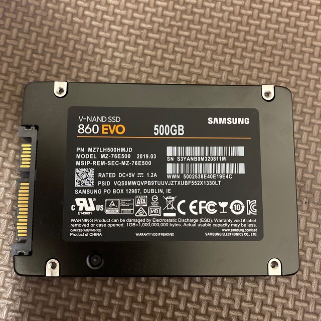 Samsung SSD 500GB 860EVO 2.5インチ内蔵型 MZ-7 1