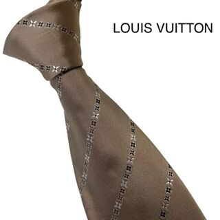 ルイヴィトン(LOUIS VUITTON)の美品　LOUIS VUITTON ルイヴィトン　モノグラム　フラワー　ストライプ(ネクタイ)