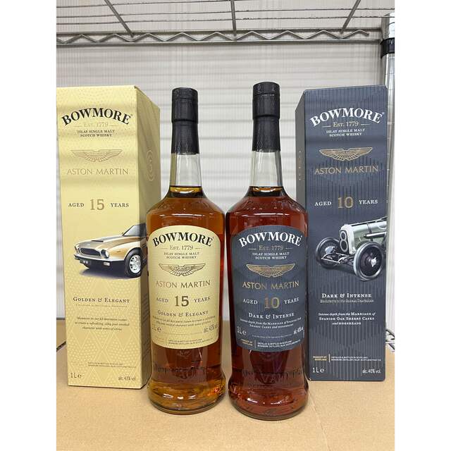 2本 未開栓ボウモア 10年15年 BOWMORE 1000ml 43% 箱付き - www