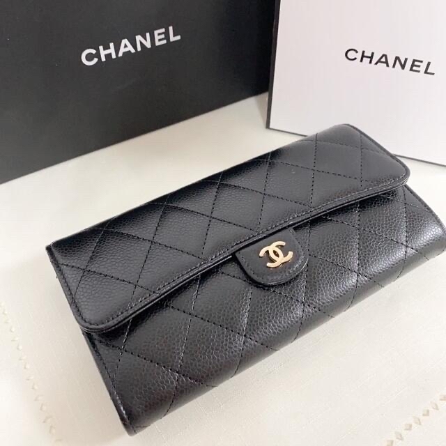 新品!CHANEL マトラッセ クラシック ロングフラップウォレット長財布