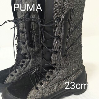 PUMA - 美品【プーマ】ブーツ　23cm　インシュレーターブーツ　ツィード