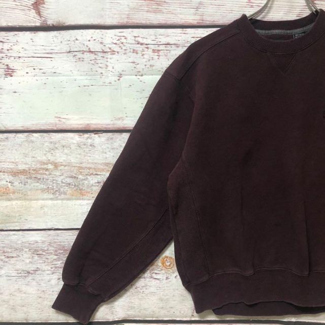 【レア】90s IZOD アイゾッド 刺繍ロゴ ダークブラウン Mサイズ相当 メンズのトップス(スウェット)の商品写真