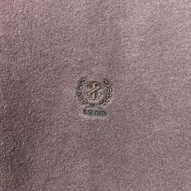 【レア】90s IZOD アイゾッド 刺繍ロゴ ダークブラウン Mサイズ相当 メンズのトップス(スウェット)の商品写真