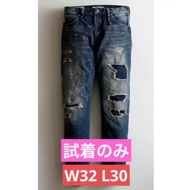 38cmわたり幅試着のみ W32 FDMTL TRACE DENIM CASE STUDY 33