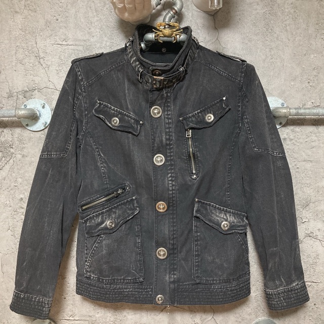 メンズ ブラックデニム ジャケット Gジャン デニムジャケット ジーンズ 黒 メンズのジャケット/アウター(Gジャン/デニムジャケット)の商品写真