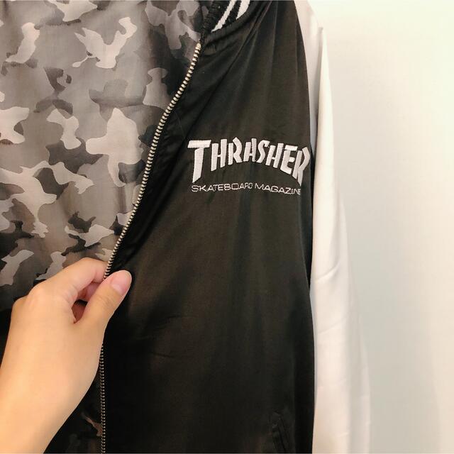 THRASHER(スラッシャー)のTHRASHER ジャケット ロゴ刺繍 スタジアムジャケット メンズ　スタジャン メンズのジャケット/アウター(スタジャン)の商品写真