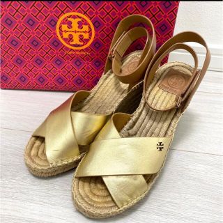 値下げ！美品　TORY BURCH 本革　編み上げサンダル