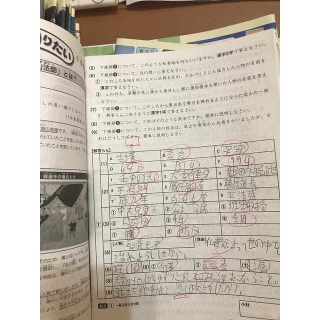 サピックス六年生の全通常授業テキストと季節講習教材1年分です。-