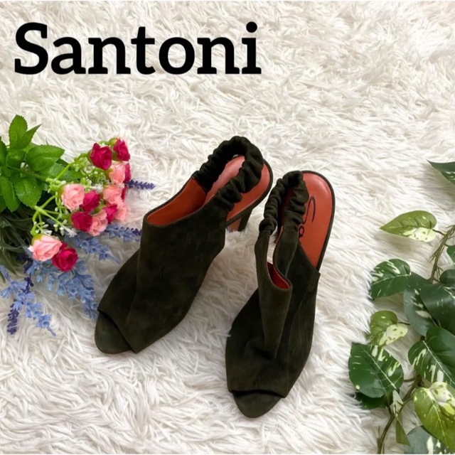 Santoni - 定価12万♪Santoni スエードオープントゥパンプスサンダル☆未使用 24㎝の通販 by 洋服店RUN｜サントーニならラクマ