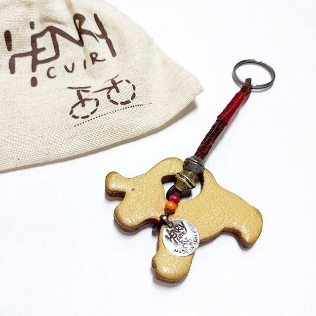 HENRY CUIR✨アンリークイール 犬モチーフ レザーキーホルダー