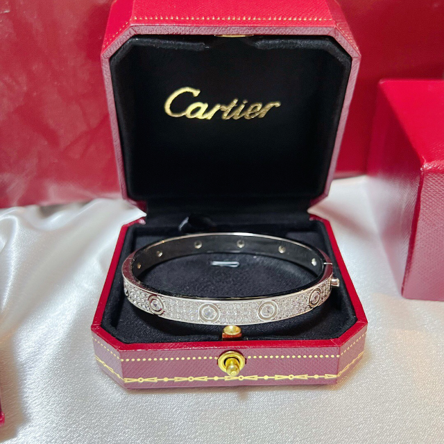 Cartier カルティエ ラブブレス 天然ダイヤ 750WG から厳選した www ...