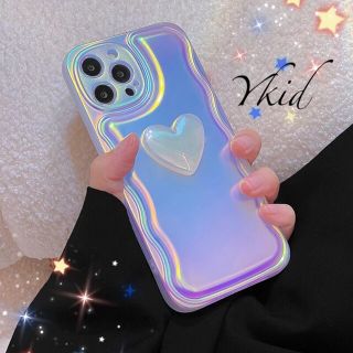 韓国 キラキラオーロラ  iPhoneケース 新品 ハート 学生人気(iPhoneケース)