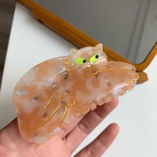 Ginger Cat Hair Claw 猫　ヘアクリップ　バレッタ　ねこ(バレッタ/ヘアクリップ)