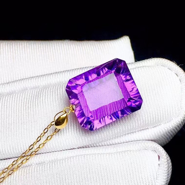 天然】アメジスト ペンダントトップ k18 11.4ct 超目玉商品 10720円