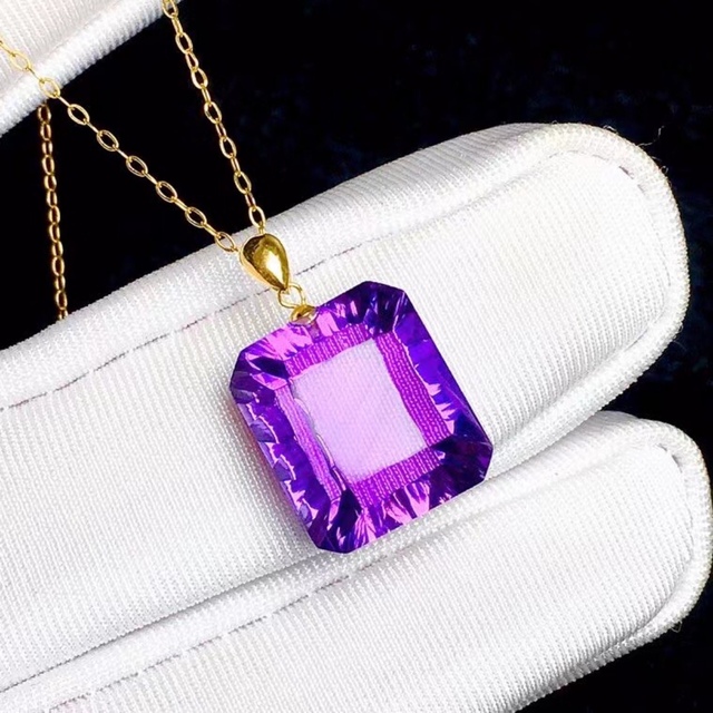 天然】アメジスト ペンダントトップ k18 11.4ct 超目玉商品 10720円