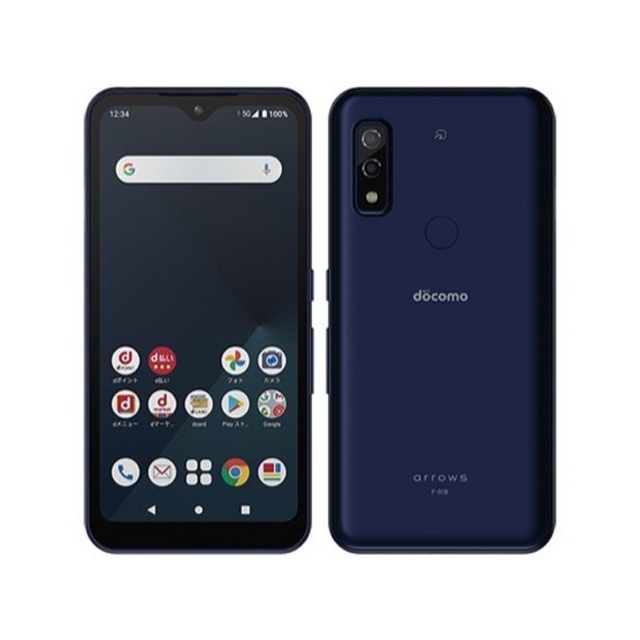 arrows(アローズ)の新品 docomo arrows We F-51B ネイビー SIMフリー スマホ/家電/カメラのスマートフォン/携帯電話(スマートフォン本体)の商品写真