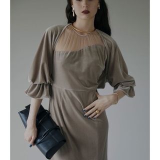 Ameri VINTAGE - AMERI(アメリ) 2WAY CURVE VELOURS DRESS