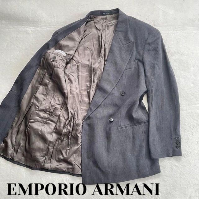 137【送料無料】エンポリオアルマーニ　グレー　ダブルテーラードジャケット